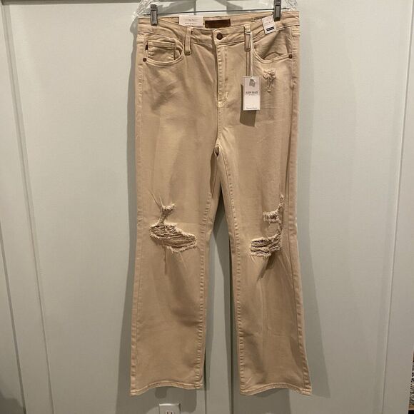 NWT Judy Blue Jeans Women 15 32 Cream Bone High Rise Distressed 90s JB88823 C-CO - Picture 8 of 16